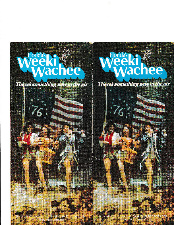Bicentennial Edition of Weeki Wachee Springs' Trifold Brochure, Featuring Mermaid Rebecca Young