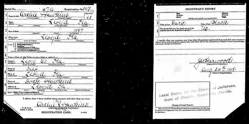 United States Draft Registration Card 1918 for Archie Hawkins.jpg