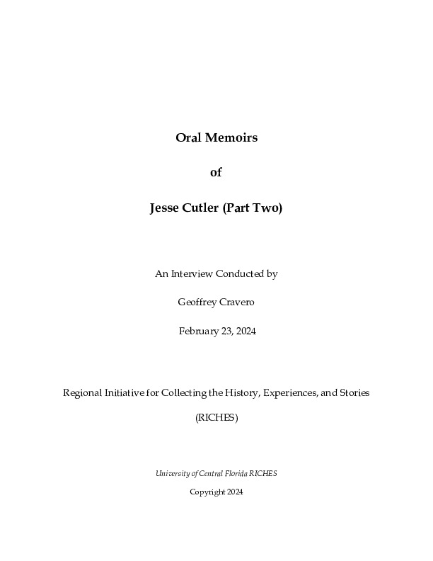 Oral Memoirs of Jesse Cutler (Part Two).pdf