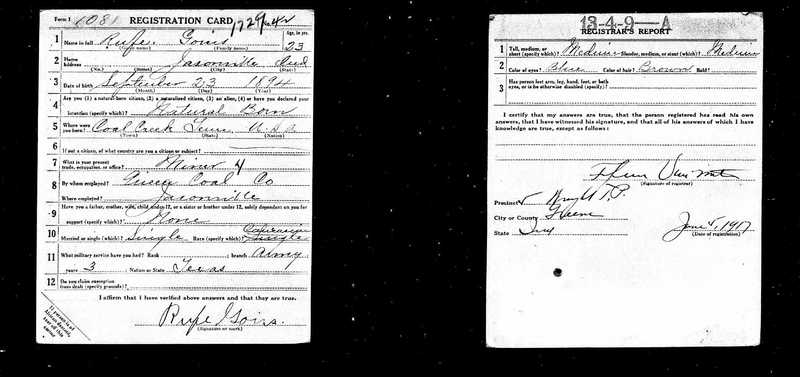 WWI draft registration card for Rufe Goins.jpg