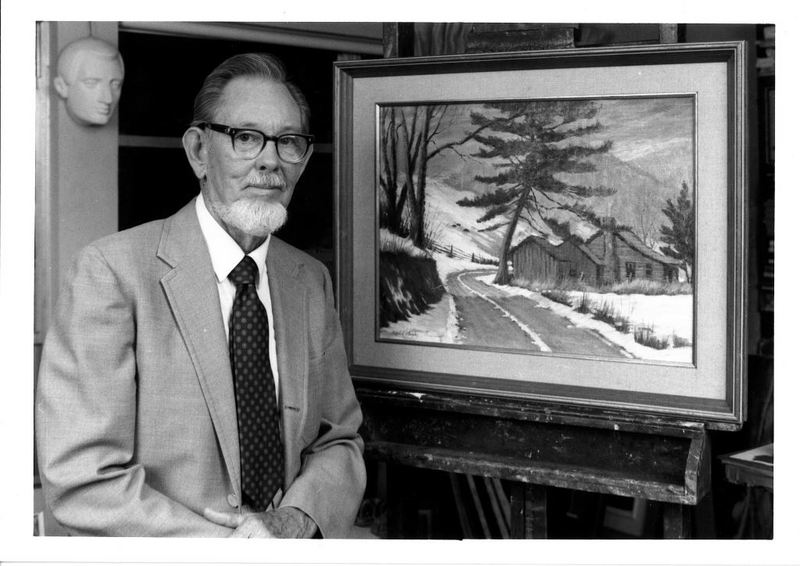 Ralph L. Bagley Next to Painting