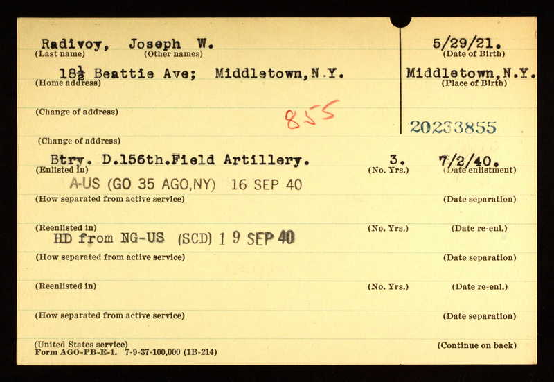 Joseph Radivoy, NY National Guard Service Card, Ancestry.jpg