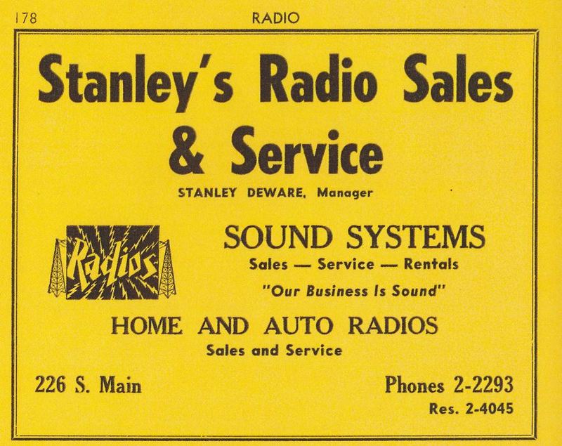 Stanley's Radio Sales & Service Advertisement