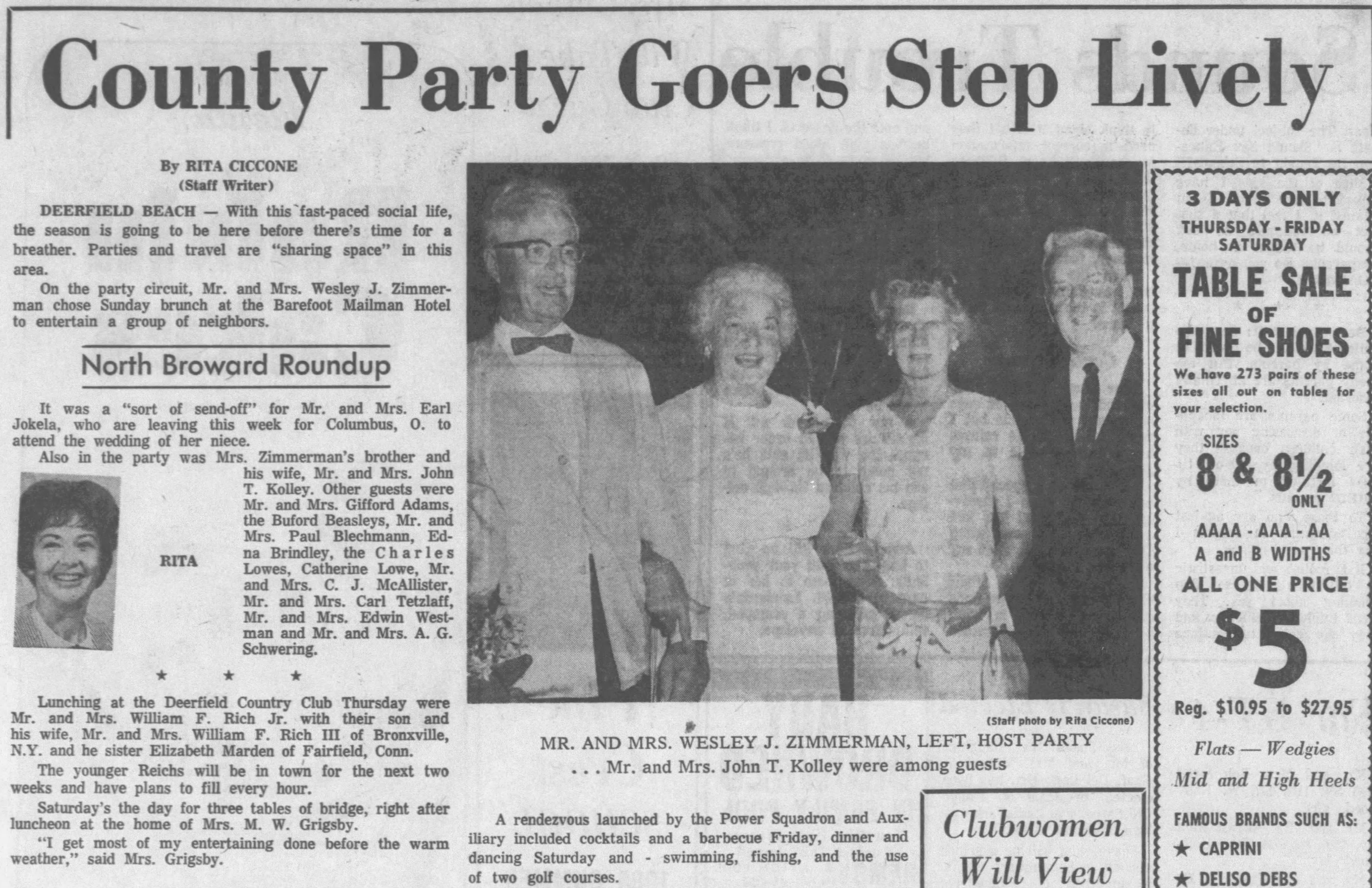'County Party Goers Step Lively,' Fort Lauderdale News, July 2, 1965
