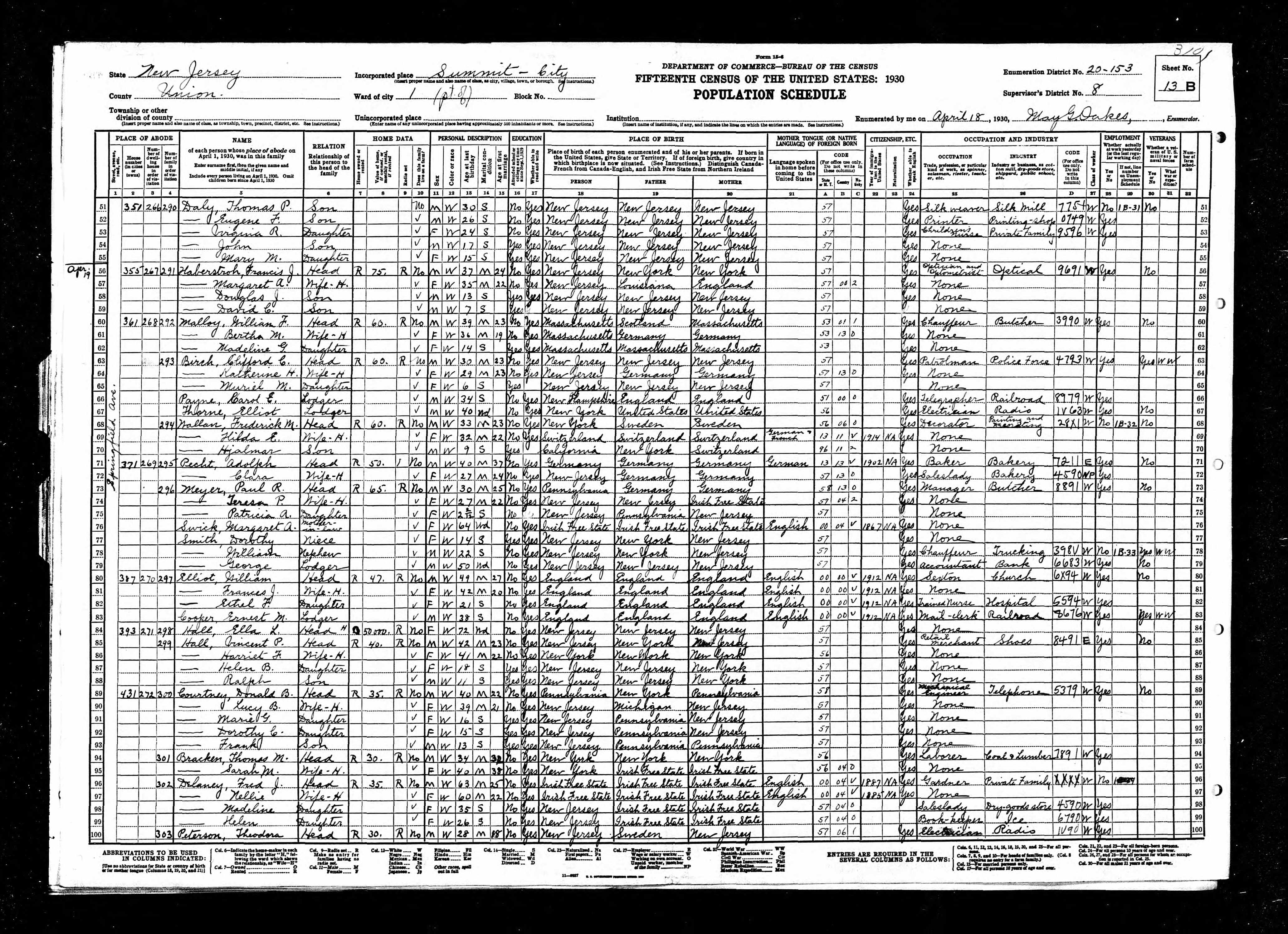 1930 US Census, David Haberstroh, line 59