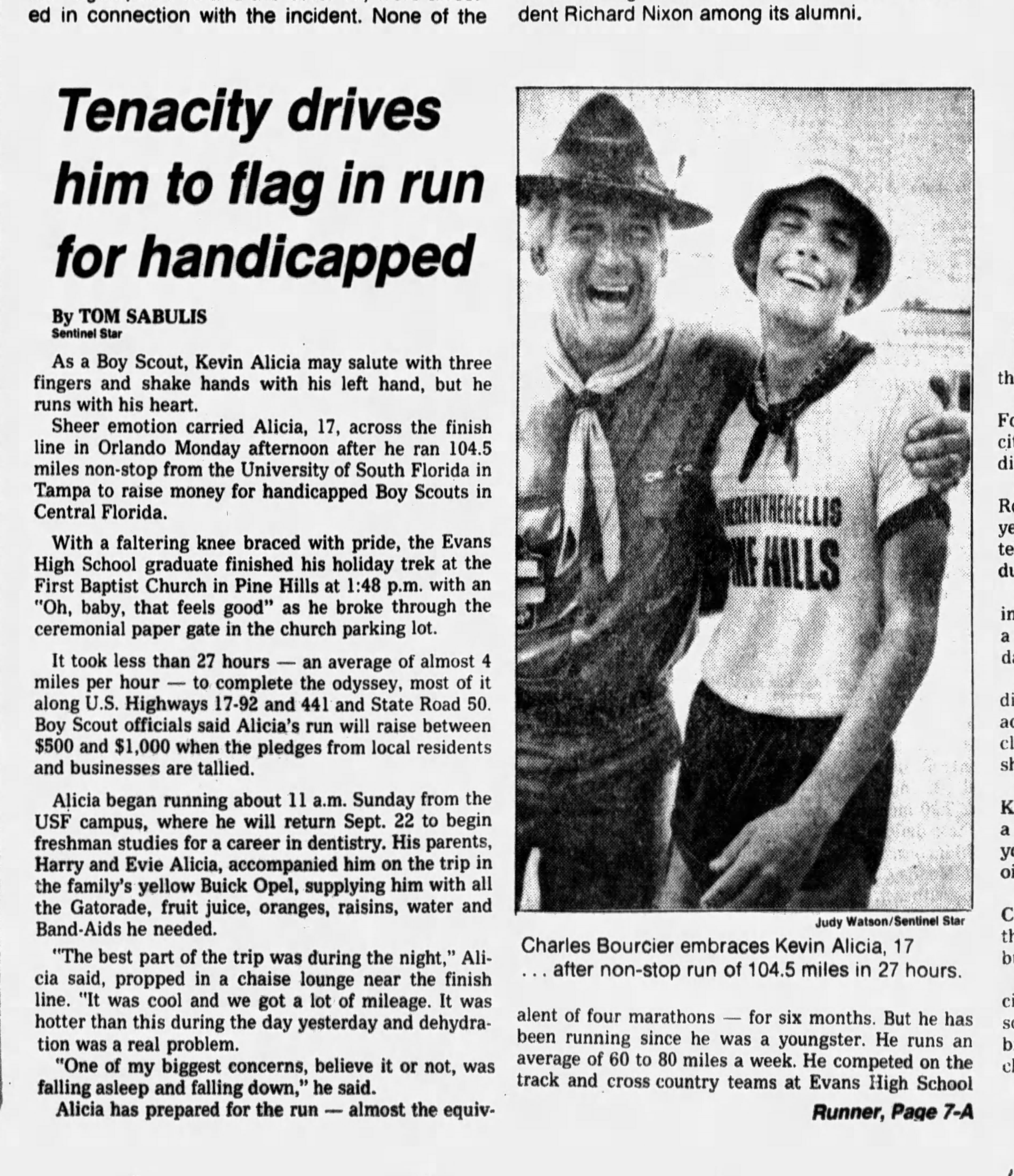 Bourcier's community involvement (Sentinel Star, September 2, 1980)