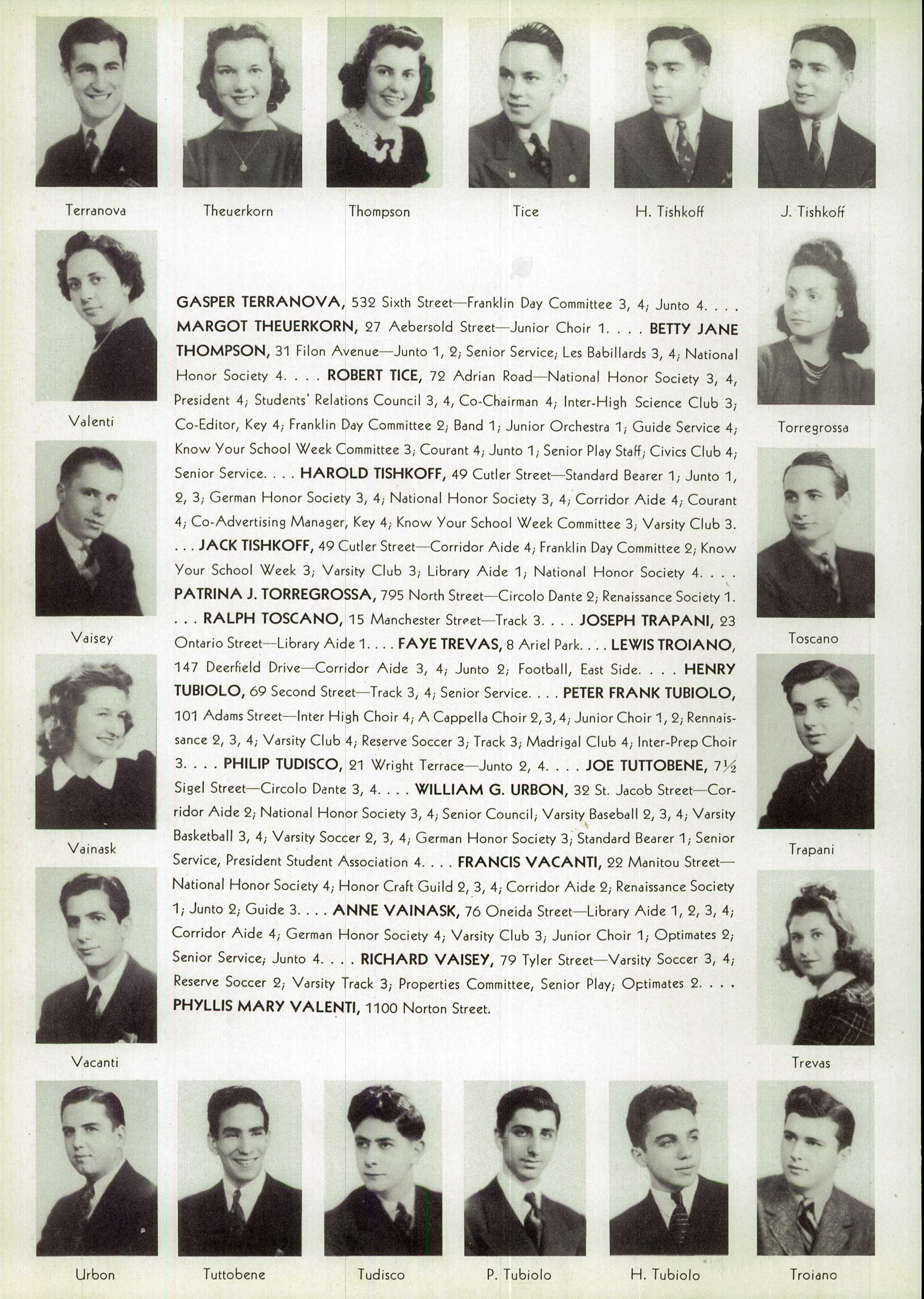1940 Franklin High Yearbook Photo