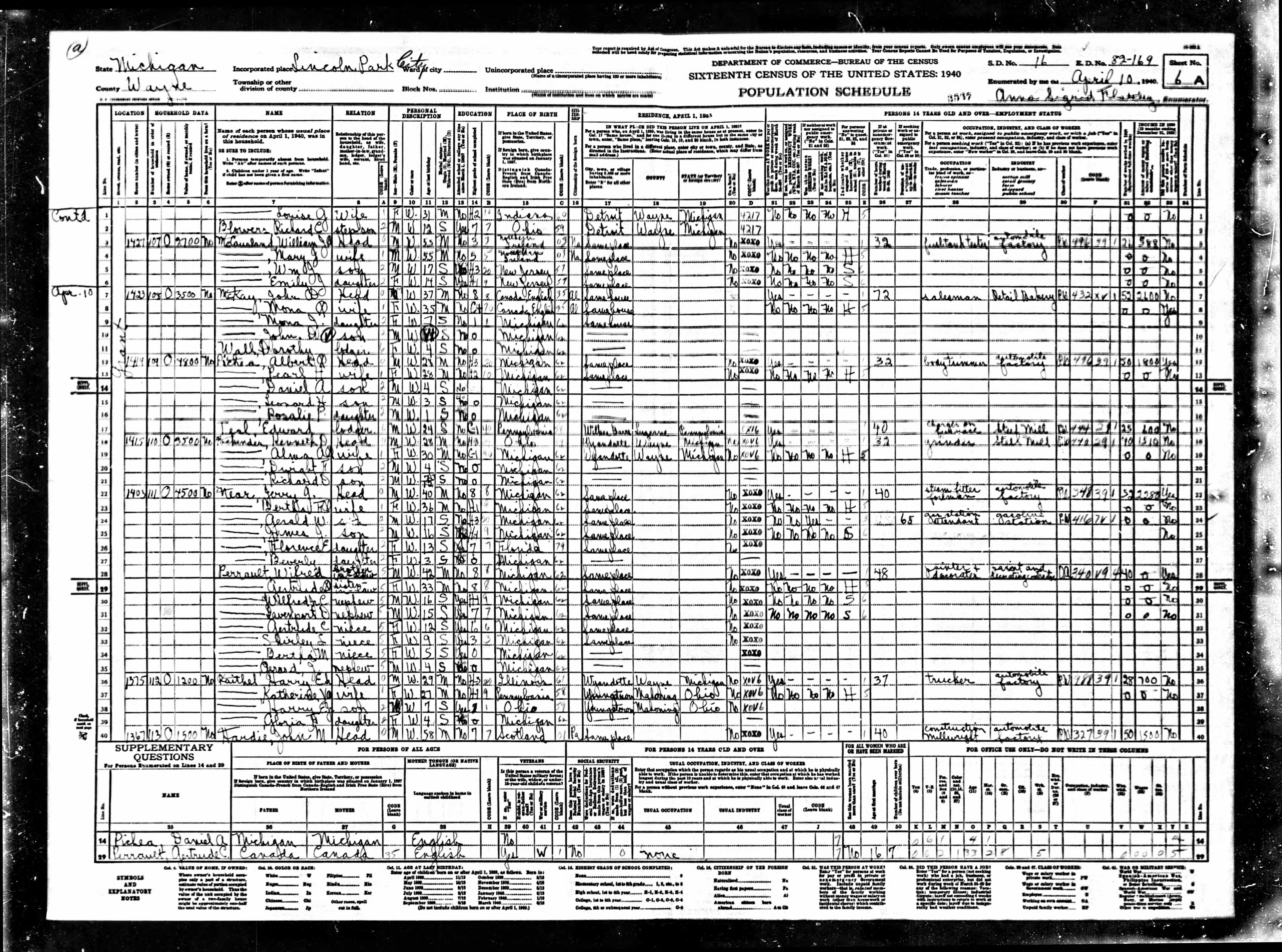 1940 US Census, Gerald Near, line 24