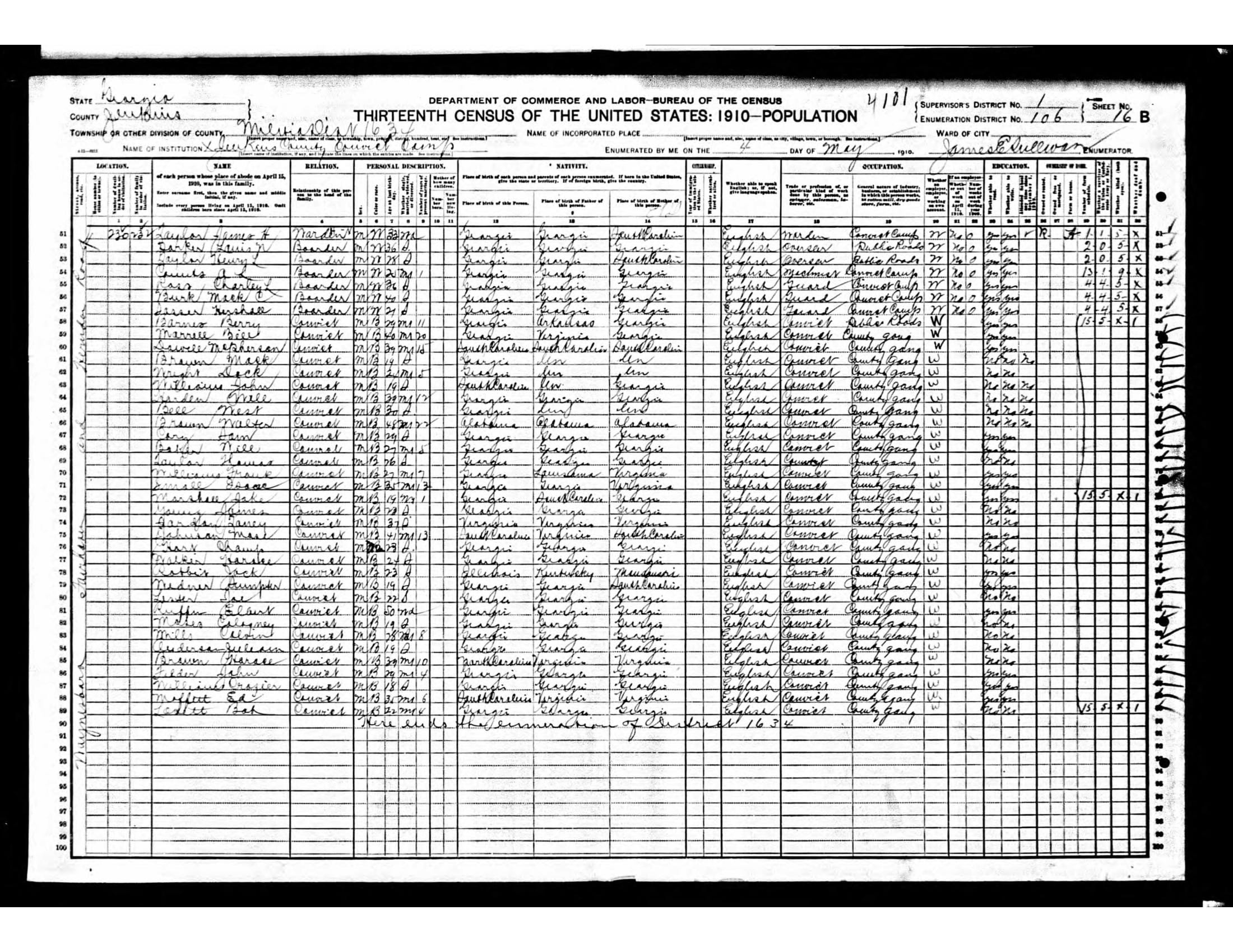 Crozier in 1910 Census