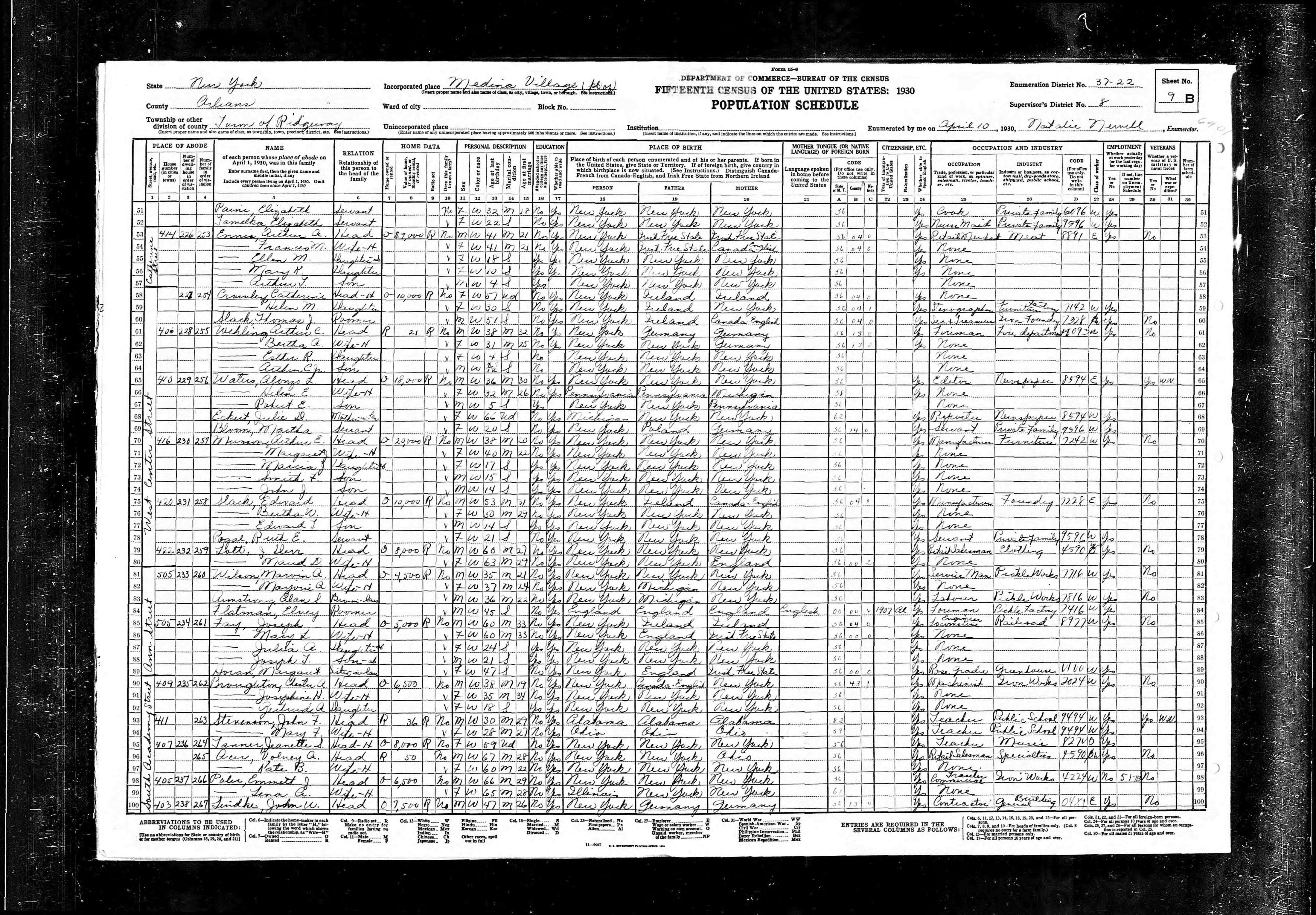 1930 US Census, John Munson, line 74
