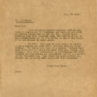 Letter from Joshua Coffin Chase to Sydney Octavius Chase (December 7, 1921)