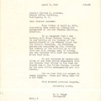 Letter from James D. Beggs, Jr. to Charles O. Andrews (April 7, 1941)