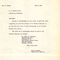 Letter from Paul H. Heimer to J. P. Cullen &amp; Son (May 3, 1941)