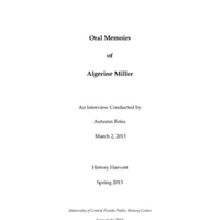 Oral History of Algerine Miller