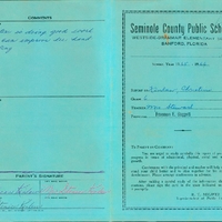 Westside Grammar Elementary School Report Card for Christine Kinlaw, 1965-1966