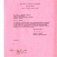 Transmittal of Schedule of Assistance of the Board of Supervisors of the Seminole Soil and Water Conservation District, 1952