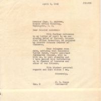 Letter from James D. Beggs, Jr. to Charles O. Andrews (April 9, 1941)