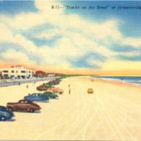 Tracks on the Sand at Jacksonville Beach Postcard