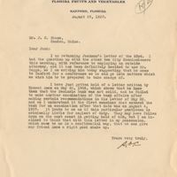 Letter from Sydney Octavius Chase to Joshua Coffin Chase (August 29, 1927)