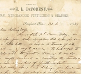 Letter from Henry L. DeForest to Anna M. Sperry DeForest (December 6, 1881)