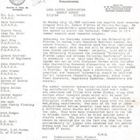 Lake Apopka Restoration Project Weekly Report (July 15 to 19, 1968)