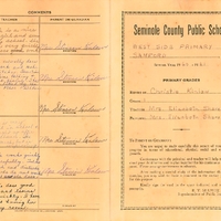 Westside Grammar Elementary School Report Card for Christine Kinlaw, 1960-1961