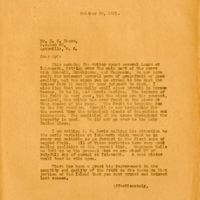 Letter from Joshua Coffin Chase to Sydney Octavius Chase (October 26, 1931)