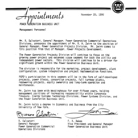 Memorandum from Romano Salvatori and Frank R. Bakos (November 20, 1990)
