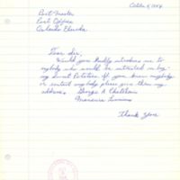 Letter from George A. Chatelain to Lucius A. Bryant, Jr. (October 5, 1954)