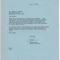 Letter from Dorothy Gray, Ltd. Publicity Director Mayreen Logan to Weeki Wachee Mermaid Rebecca Stahlhut Thanking Her for Modeling Their Products
