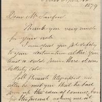 Letter from William MacKinnon to Henry Shelton Sanford (April 12, 1879)