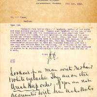 Letter from Joshua Coffin Chase to Sydney Octavius Chase (July 1, 1912)