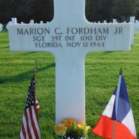 Headstone of Sergeant Marion C. Fordham, Jr. at Epinal American Cemetery and Memorial