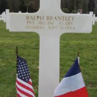 Headstone of Private Ralph Brantley at Epinal American Cemetery and Memorial