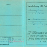 Sanford Grammar School Report Card for Christine Kinlaw, 1964-1965