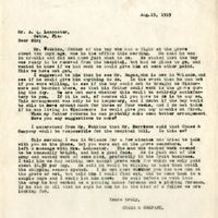 Letter from Randall Chase to A. Q. Lancaster (August 9, 1919)