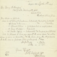 Letter from E. R. Trafford to Henry Shelton Sanford (March 15, 1884)