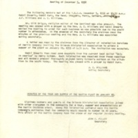 Minutes of Monthly Meeting, December 5, 1958 and January 19, 1958