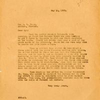 Letter from Joshua Coffin Chase to Sydney Octavius Chase (May 13, 1929)