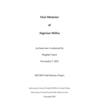 Oral History of Algerine Miller