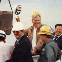 Mayor Bill Frederick and Dr. Nelson Ying at Construction of Red Chinese Ting
