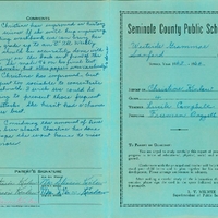 Westside Grammar Elementary School Report Card for Christine Kinlaw, 1963-1964