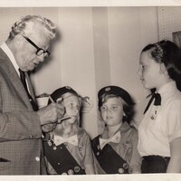 Senator Everett Dirksen with Girl Scouts
