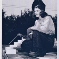 Geanie L. W. Brooks in her Welding Uniform at the McCloskey Shipyard in Tampa during WWII