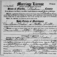 Marriage License and Certificate of Marriage for Van Buren Porcher and Hattie Smith