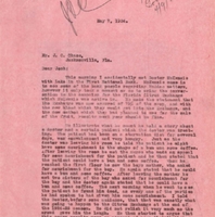 Letter from Sydney Octavius Chase to Joshua Coffin Chase (May 7, 1924)