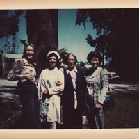 Marguerite Moore, Pat Ciprian, Marie Jones Francis, and Linda Croft at the Jones-Francis Maternity Hall