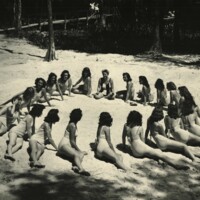 Weeki Wachee Mermaids Sitting in a Circle