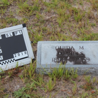 Headstone of Ouida M. Daniels at Viking Cemetery