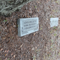 Headstone of Jens Helseth at Viking Cemetery